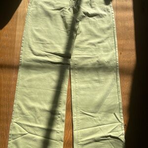 Light Green Wide-Leg Pants